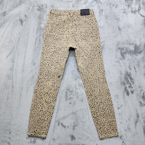 Volcom Jeans Womens 26 Tan Animal Print Liberator High Rise Ankle Stretch Denim - Picture 3 of 14